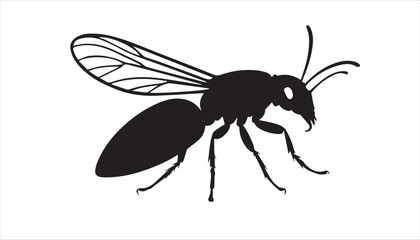 A black silhouette of a bee