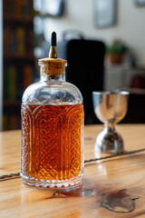 Ornate Bitters Bottle at High-End Cocktail Bar