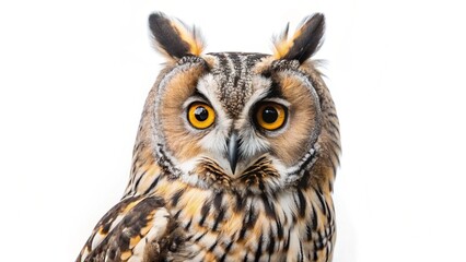 Obraz premium long eared owl isolated on white background