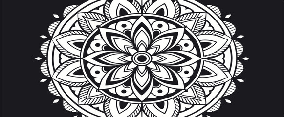 colorful abstract background, Colorful leaf mandala design set against a black background, featuring vibrant and leaf patterns