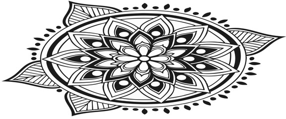 colorful abstract background, Colorful leaf mandala design set against a black background, featuring vibrant and leaf patterns
