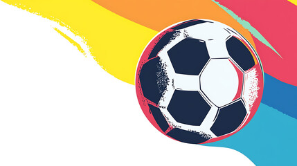 Fototapeta premium Soccer Ball Design with Colorful Abstract Background.