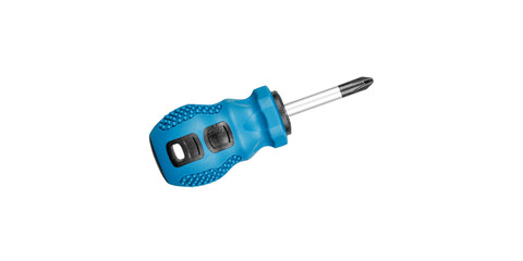 Philips screwdrivers blue color on isolated white background close-up