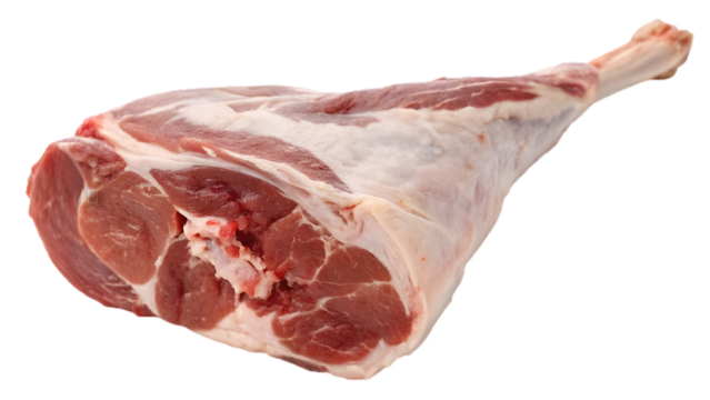 raw hole lamb legs isolated on a transparent background