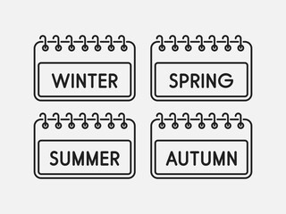 Pages calendar - winter, spring, summer, autumn