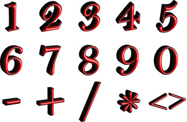 Vibrant 3D Text Effects – Premium Red Beveled Capital Numbers Ideal for logos, titles, and emphasis work for: Social media headers & ads Print designs Any project needing bold, dimensional text