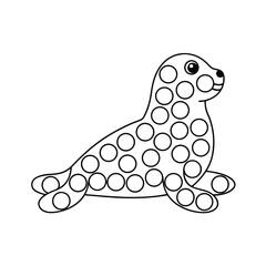 Cute seal dot marker coloring page activity for toddlers and preschool children to print at home