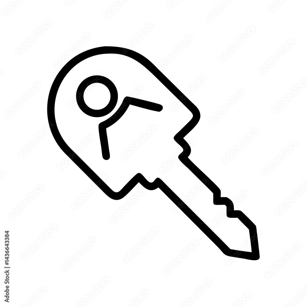 Poster A simple graphic illustration of a digital lock for opening locks with a unique shape and design element