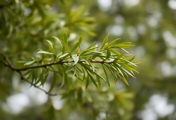 branch of a tree with green leaves