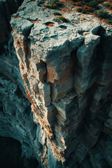 A large rock formation in the middle of a canyon