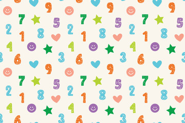 seamless pattern with numbers. vector illustration