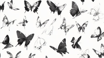 Fototapeta premium Butterflies Flying A detailed collection suitable for creative projects in digital art