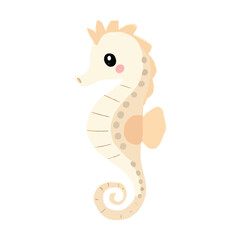 Fototapeta premium Cute Little Cartoon Seahorse 