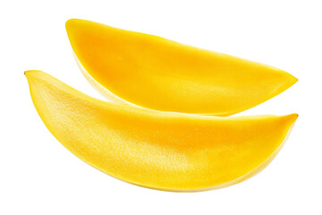 Fresh ripe mango slices with bright yellow color.