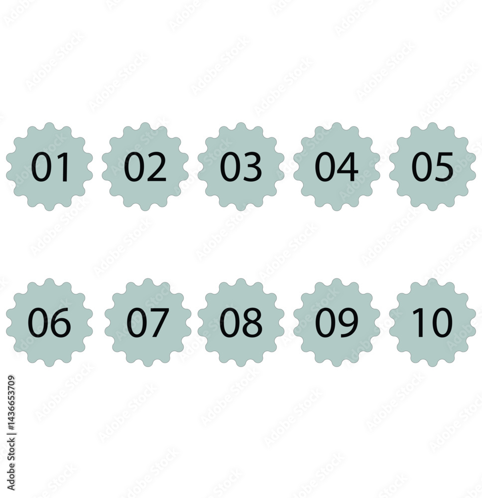 Fototapete set of 1 to 10 counting icon vector illustration