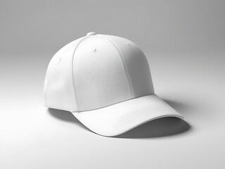 Obraz premium Blank White Cap on Clean Background for Mockup and Product Design Presentation