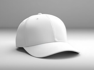 Fototapeta premium Blank White Cap on Clean Background for Mockup and Product Design Presentation