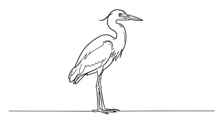Naklejka premium Line drawing of heron