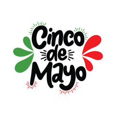 Fototapeta premium Cinco de Mayo Lettering Vector Design.