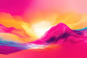 Fototapete Rund Abstract colorful landscape with fluid shapes © Sadika Islam