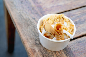 Coconut ice cream in Bali, Indonesia