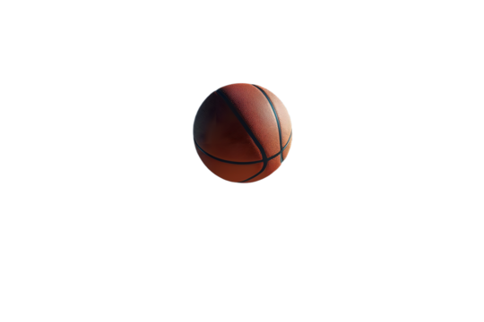 Elevated Basketball, A lone basketball hovers in the vastness above a softly lit horizon, symbolizing dreams, sports, and overcoming gravity's pull, creating a sense of wonder