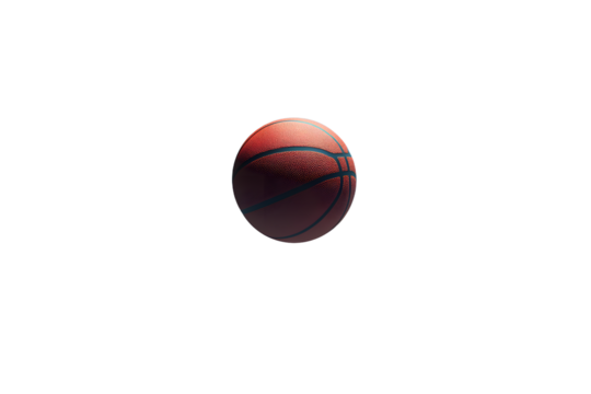 Elevated Basketball, A lone basketball hovers in the vastness above a softly lit horizon, symbolizing dreams, sports, and overcoming gravity's pull, creating a sense of wonder