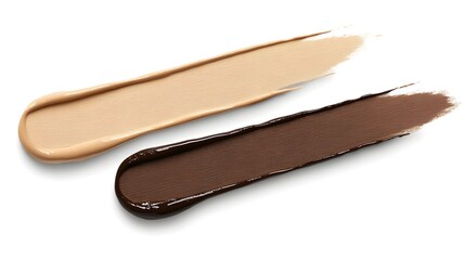 Three Different Shades of Creamy Color Swatches on White Background