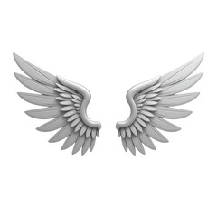 Obraz premium Stylized silver wings with intricate details.