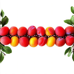 Obraz premium colorful plums apricots vibrant border food