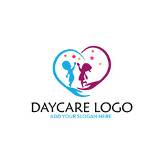 daycare healthcare charity logo design vector