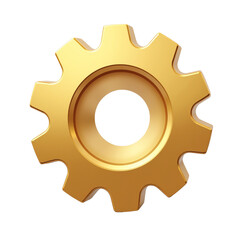 Golden gear symbolizing engineering and mechanics.