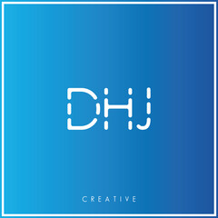 DHJ Creative Minimal monogram and logo. Elegant leaves. Modern design. Premium Vector latter logo design. Creative Logo. Vector Illustration logo. letters Logo. Brand Identity Logo. Company Logo.