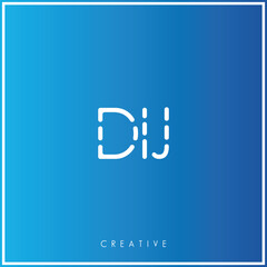 DIJ Creative Minimal monogram and logo. Elegant leaves. Modern design. Premium Vector latter logo design. Creative Logo. Vector Illustration logo. letters Logo. Brand Identity Logo. Company Logo.