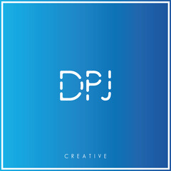 DPJ Creative Minimal monogram and logo. Elegant leaves. Modern design. Premium Vector latter logo design. Creative Logo. Vector Illustration logo. letters Logo. Brand Identity Logo. Company Logo.
