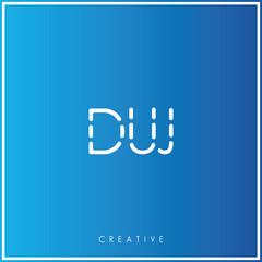 DUJ Creative Minimal monogram and logo. Elegant leaves. Modern design. Premium Vector latter logo design. Creative Logo. Vector Illustration logo. letters Logo. Brand Identity Logo. Company Logo.