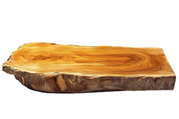 Thick, durable wooden chopping board slab.