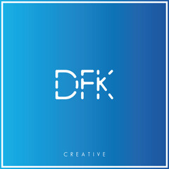 DFK Creative Minimal monogram and logo. Elegant leaves. Modern design. Premium Vector latter logo design. Creative Logo. Vector Illustration logo. letters Logo. Brand Identity Logo. Company Logo.