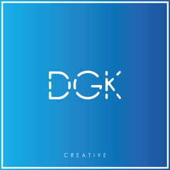 DGK Creative Minimal monogram and logo. Elegant leaves. Modern design. Premium Vector latter logo design. Creative Logo. Vector Illustration logo. letters Logo. Brand Identity Logo. Company Logo.