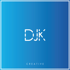 DJK Creative Minimal monogram and logo. Elegant leaves. Modern design. Premium Vector latter logo design. Creative Logo. Vector Illustration logo. letters Logo. Brand Identity Logo. Company Logo.
