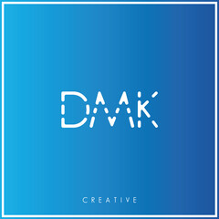 DMK Creative Minimal monogram and logo. Elegant leaves. Modern design. Premium Vector latter logo design. Creative Logo. Vector Illustration logo. letters Logo. Brand Identity Logo. Company Logo.