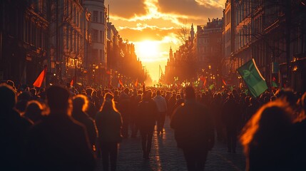 Parade energy fills bustling street pictures