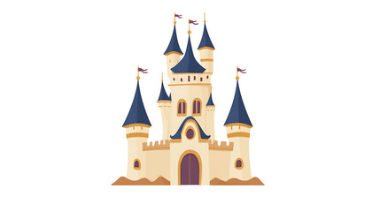 Obraz premium Beautiful castle stand on a white background, vector illustration.
