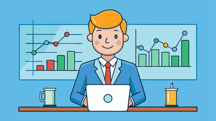 Financial Planner Analyzing Stock Market Data Vector Illustration for Business