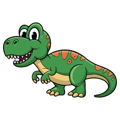 Adorable cartoon green tyrannosaurus rex dinosaur illustration fun trex cute kids baby