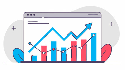 Stock Market Graph with Upward Trend Vector Art Financial Growth Illustration