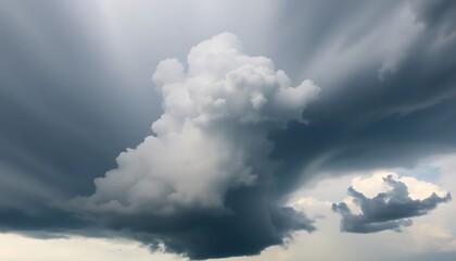 Obraz premium large cloud is in the sky above a field