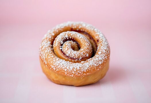 pastry with powdered sugar on top of it