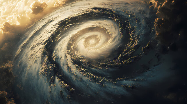 Swirling cosmic storm in space seen from above. cosmic storm. illustration. Vision Storm. Illustration