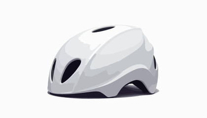 Fototapeta premium Glossy white minimalist bicycle helmet design, safety and style